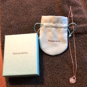 Tiffany & Co. Filagree Heart Lock Pendant Necklace